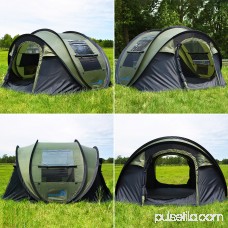Peaktop Automatic Instant Pop up Camping Tent 4 Person, Waterproof Portable Dome tent - with Vents, Mesh Doors and Windows Green